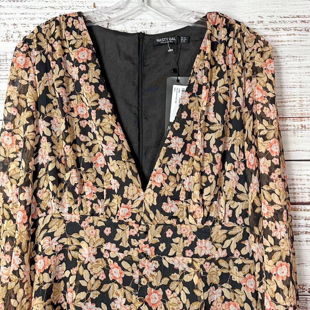 NEW w tags Nasty Gal Nothin Bud Love Floral Fitted Mini Dress Size 10, MSRP $105 - Picture 6 of 15
